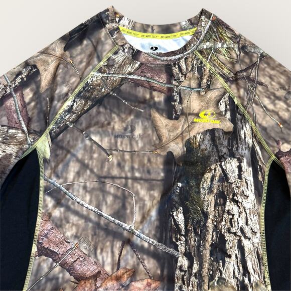 Mossy Oak Mens Short Sleeve Camo Dri More Tech Hunting Jersey T Shirt XL Brown - Picture 3 of 11